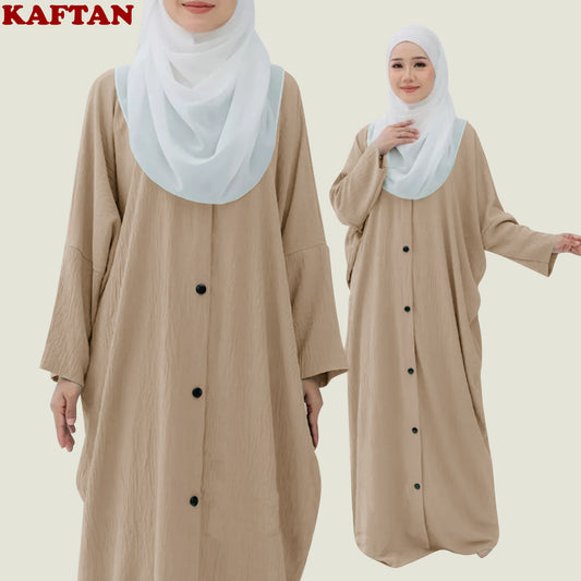 Kaftan Wanita Muslim Full Kancing