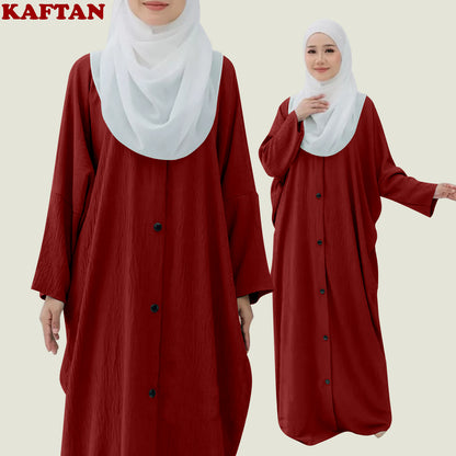 Kaftan Wanita Muslim Full Kancing