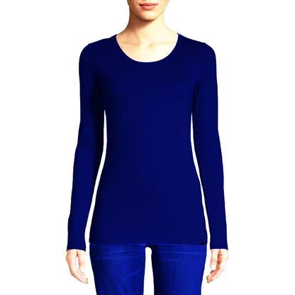 T-Shirt Wanita Tangan Panjang Bahan Adem Body Fit Cotton
