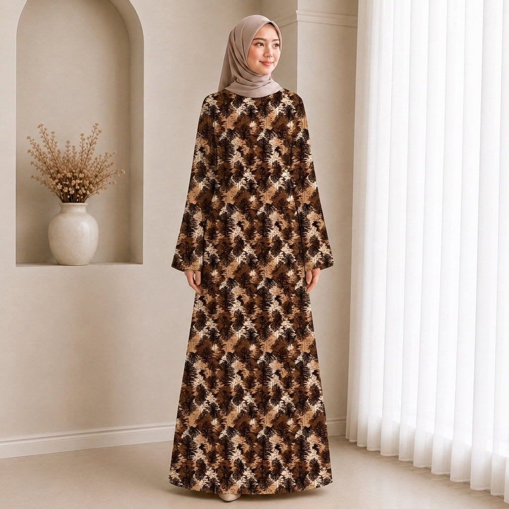 PREMIUM ABSTRACT & FLORAL PRINTED JUBAH MUSLIMAH