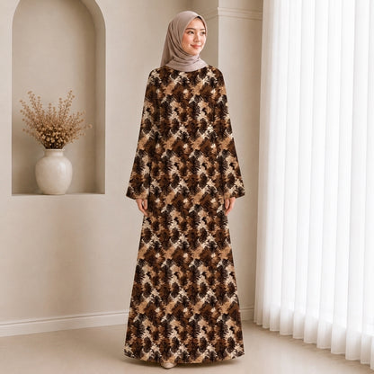 PREMIUM ABSTRACT & FLORAL PRINTED JUBAH MUSLIMAH