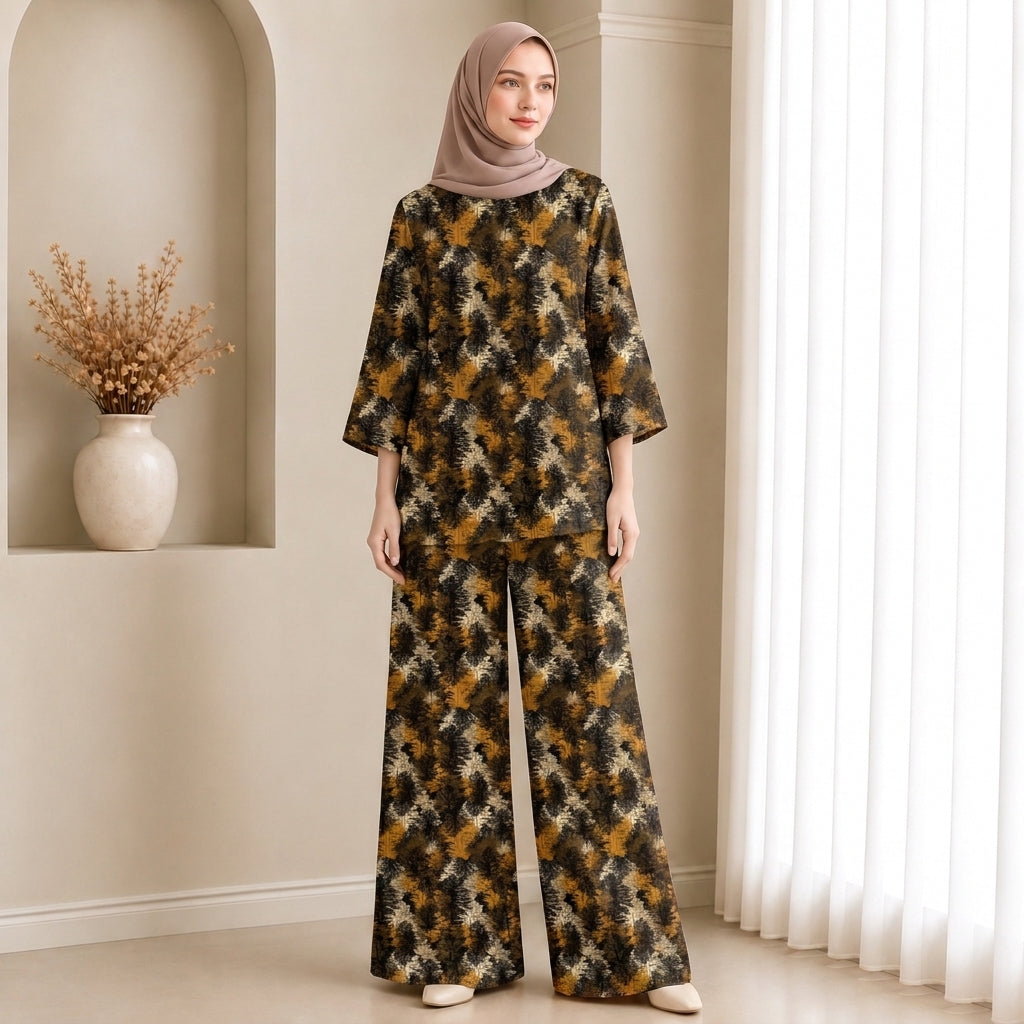 PREMIUM ABSTRACT & FLORAL PRINTED 2-PIECE SET