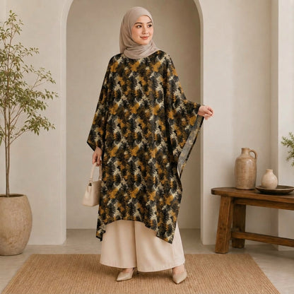 PREMIUM MODERN ABSTRACT & FLORAL PRINTED LONG KAFTAN