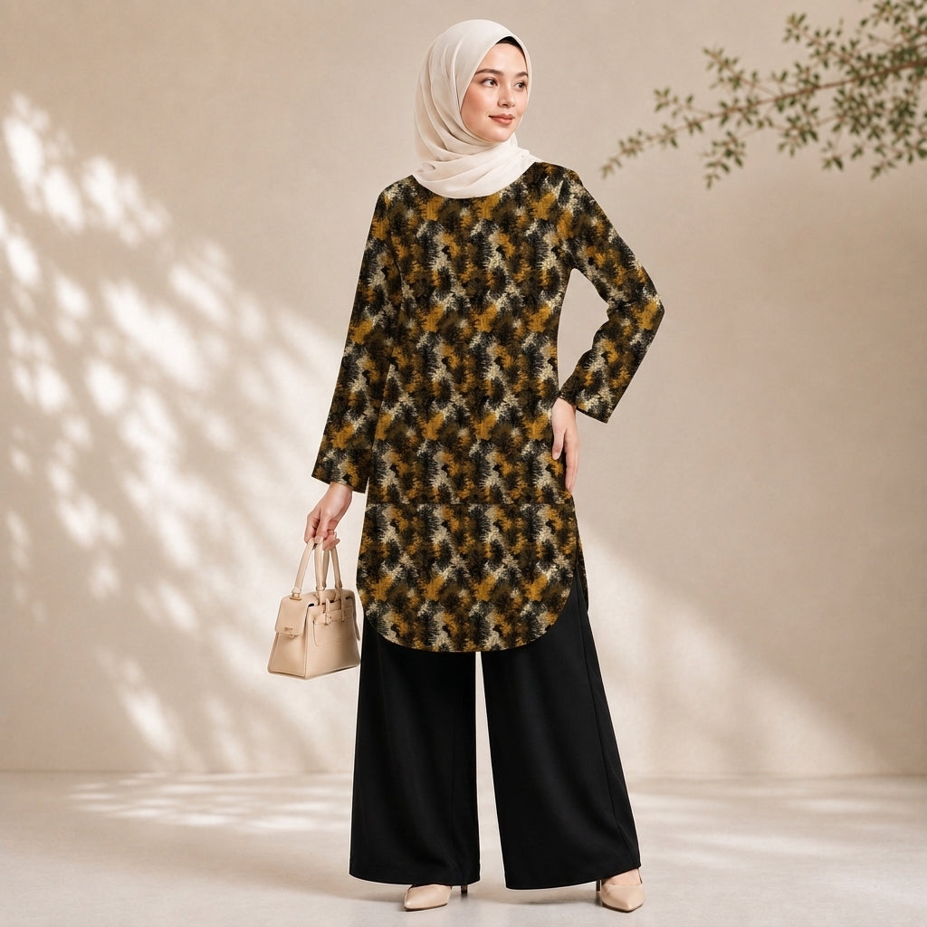 PREMIUM ABSTRACT & FLORAL PRINTED LONG BLOUSE