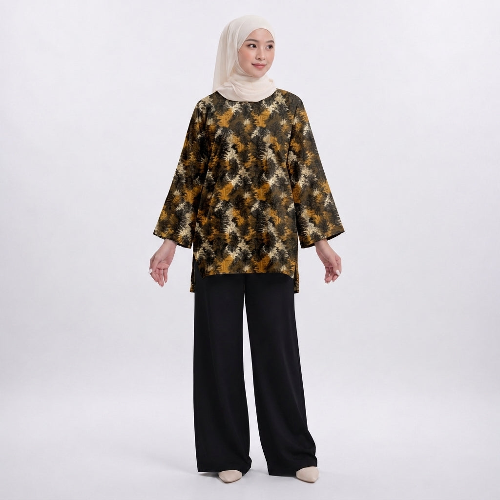 PREMIUM MODERN ABSTRACT & FLORAL PRINTED MINI BLOUSE