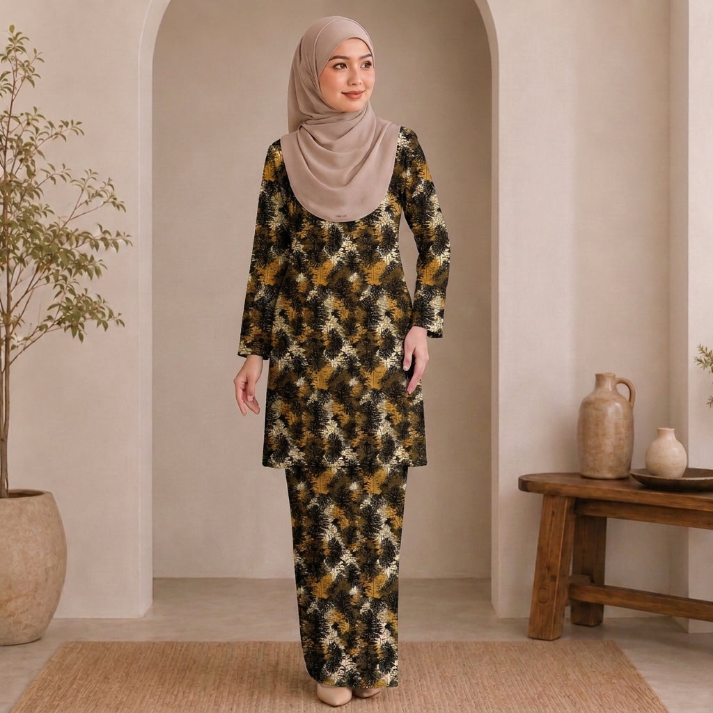 PREMIUM ABSTRACT & FLORAL PRINTED KURUNG